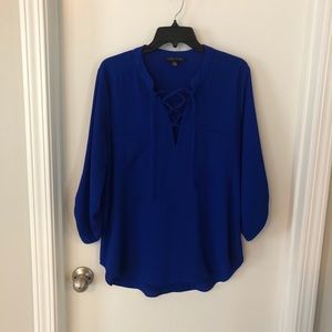 Royal blue 3/4 sleeve blouse